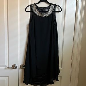 Vince Camuto embellished high low chiffon dress